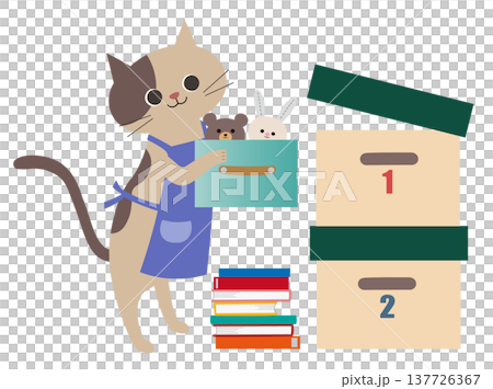 片付け猫 137726367