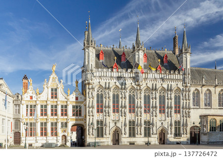 Front view of City hall of Bruges. Belgium. Front view of City hall of Bruges. Belgium. 137726472