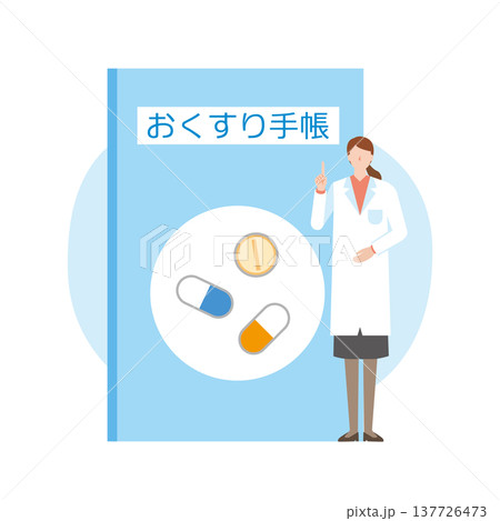 おくすり手帳と女性 137726473