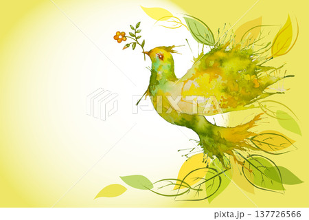 Flying Green Dove - horizontal background 137726566