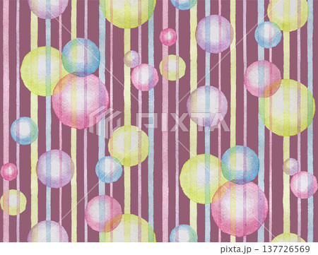 Vector watercolor violet abstract seamless pattern with bubbles 137726569