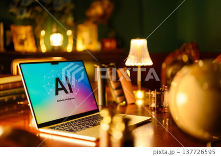 ノートPCにAIと表示された画面 137726595
