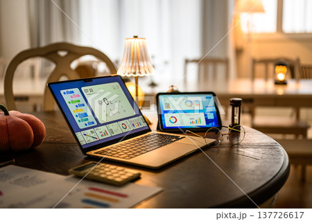 ダッシュボード表示のPCとタブレット 137726617