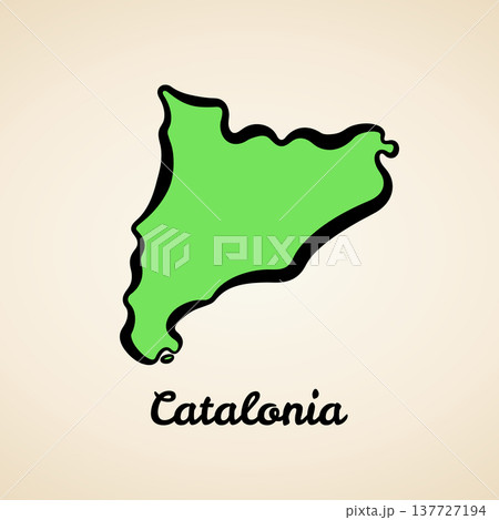 Catalonia - Outline Map 137727194