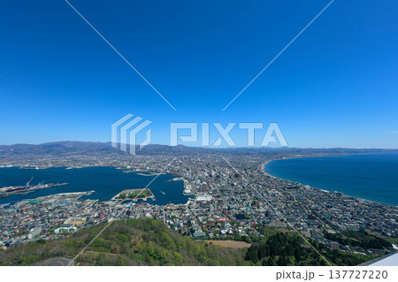 函館山から見る函館港湾と市街地 137727220