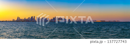 Doha Skyline Panorama at Sunset Doha Skyline Panorama at Sunset 137727743