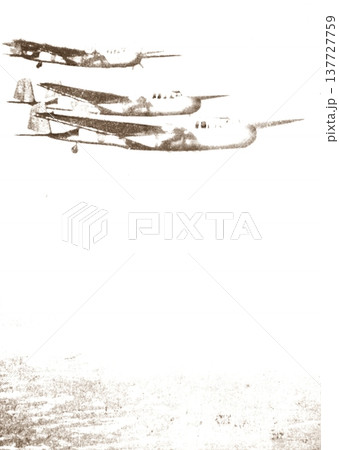 古写真　1937年　日中戦争中の上海　日本海軍の軍用機 137727759