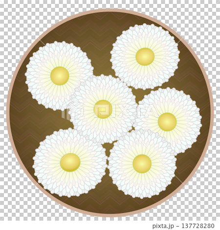 円形背景のついたデージーのイラスト 137728280