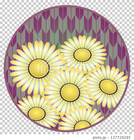Daisy illustration with a circular background Daisy illustration with a circular background 137728285