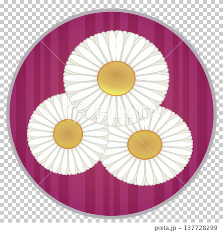 雛菊插圖，圓形背景 137728299
