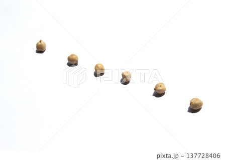 Chickpeas placed on a white background 137728406