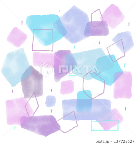 水彩の背景素材　ブロック　幾何学 137728527