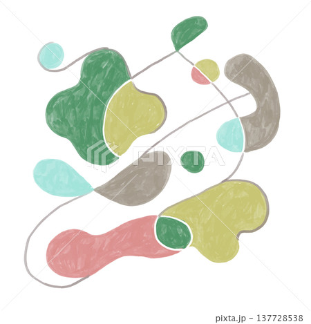 水彩の背景素材　枠、モダン、　幾何学 137728538