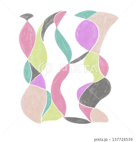 水彩の背景素材　枠、モダン、　幾何学 137728539