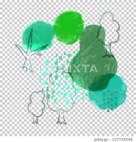 水彩背景素材：森林、樹木、抽象 137728548