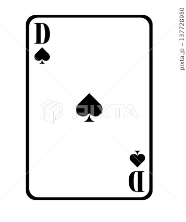 Playing card Queen of Spades in illustrator Playing card Queen of Spades in illustrator 137728980