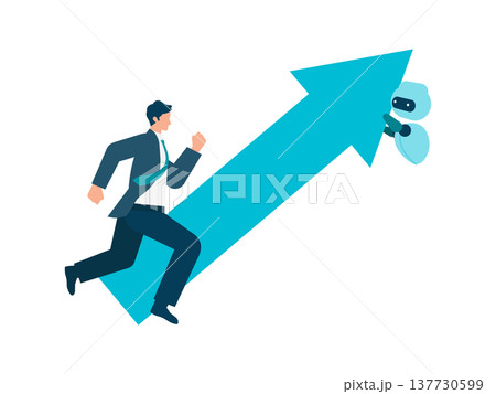 AIの活用で右肩上がりに成長するビジネス 成功へのステップと目標達成を支援するアシスタント 137730599