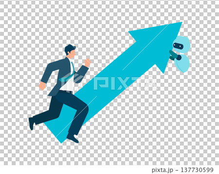 透過人工智慧實現穩定成長的企業：人工智慧助理助力企業邁向成功並實現目標。 137730599