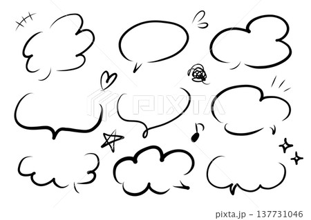 手描き風ふきだしセット 手描き風ふきだしセット 137731046