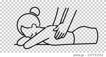 接受按摩的人/身體按摩圖標 接受按摩的人/身體按摩圖標 137731552