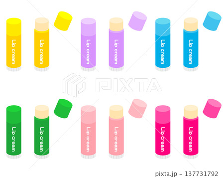 リップクリームのイラスト素材セット2 137731792