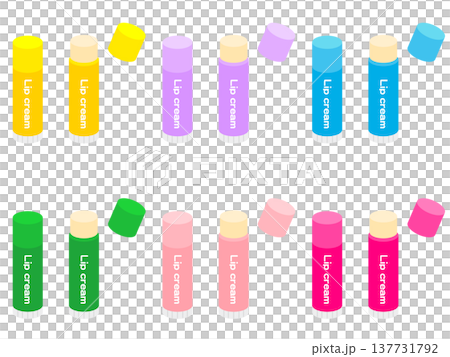 リップクリームのイラスト素材セット2 137731792