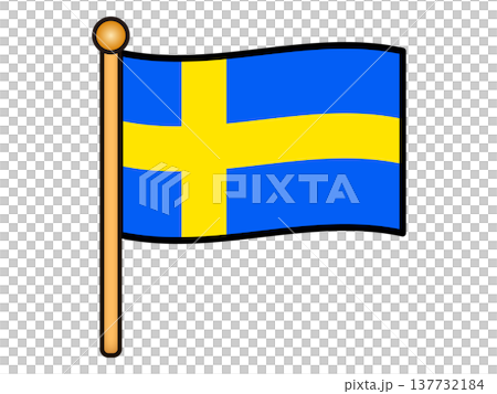 スウェーデンの国旗のイラスト素材5 スウェーデンの国旗のイラスト素材5 137732184