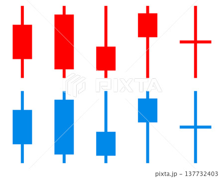 ローソク足のイラスト素材セット2 137732403
