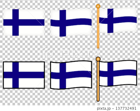 Finnish flag illustration set Finnish flag illustration set 137732491
