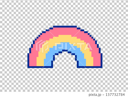 Pixel art, simple and cute rainbow decoration illustration, rainbow Pixel art, simple and cute rainbow decoration illustration, rainbow 137732784
