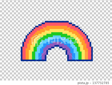 Pixel art, simple and cute rainbow decoration illustration, rainbow, seven colors Pixel art, simple and cute rainbow decoration illustration, rainbow, seven colors 137732785