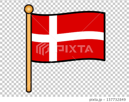 デンマークの国旗のイラスト素材5 デンマークの国旗のイラスト素材5 137732849