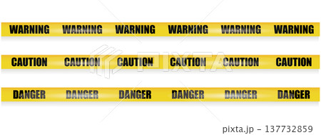 危険・注意のテープのベクター素材 Yellow and black danger tape set 危険・注意のテープのベクター素材 Yellow and black danger tape set 137732859