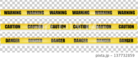 危険・注意のテープのベクター素材 Yellow and black danger tape set 危険・注意のテープのベクター素材 Yellow and black danger tape set 137732859