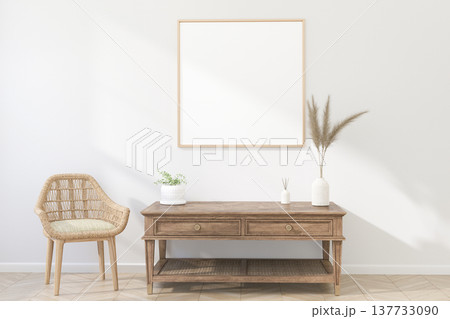 Square frame mockup. 3d render. Square frame mockup. 3d render. 137733090