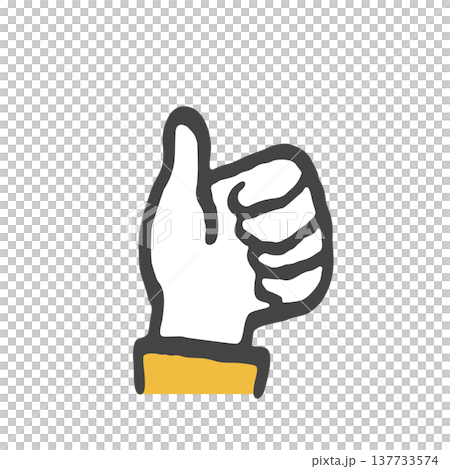 Simple hand icon for use in POP illustrations: thumbs up Simple hand icon for use in POP illustrations: thumbs up 137733574