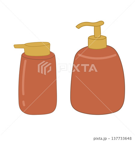 Bathroom soap dispenser set with ceramic bottle and pump 137733648
