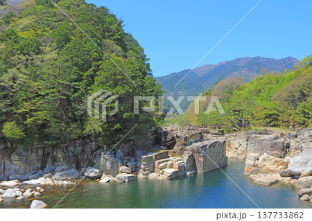 長野県木曽郡上松町、寝覚の床の風景 137733862