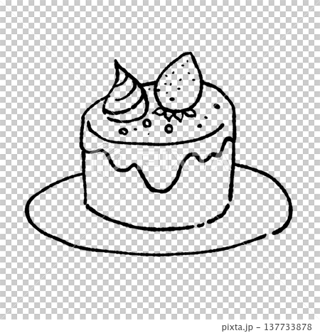 いちごケーキのイラスト 137733878