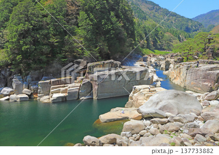 長野県木曽郡上松町、寝覚の床の風景 137733882