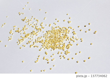 This is millet rice placed on a white background. This is millet rice placed on a white background. 137734062