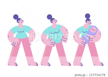 Change of woman body before and after pregnancy Change of woman body before and after pregnancy 137734179