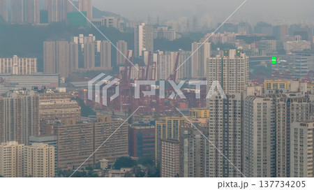 Dense Urban Skyline Overlooking Industrial Cranes And Harbour Facilities Feb 21 2026 Dense Urban Skyline Overlooking Industrial Cranes And Harbour Facilities Feb 21 2026 137734205