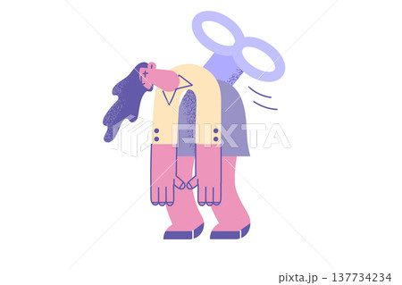 Exhausted businesswoman suffer from work burnout 137734234