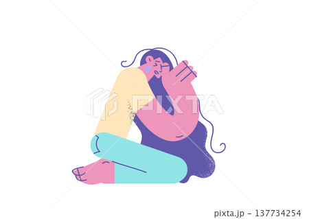 Unhappy woman cry suffer from depression Unhappy woman cry suffer from depression 137734254