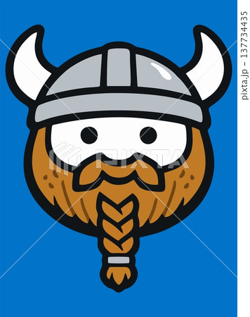 Cute Viking Cartoon Character Head Icon Illustration Cute Viking Cartoon Character Head Icon Illustration 137734435