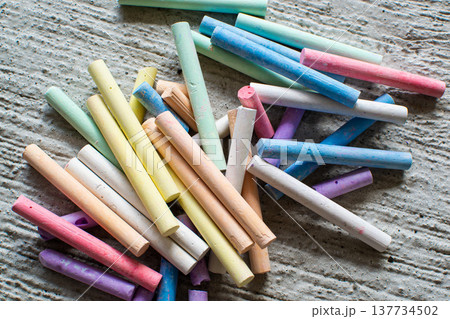 a set of multi-colored crayons for drawing for children's creativity 137734502