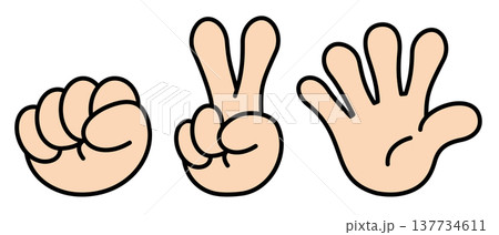 じゃんけん グーチョキパーセット ベクター素材 137734611