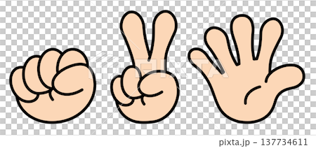 じゃんけん グーチョキパーセット ベクター素材 137734611