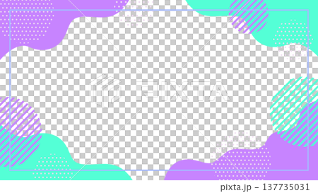抽象的な幾何学模様のフレーム 16:9サイズ 137735031